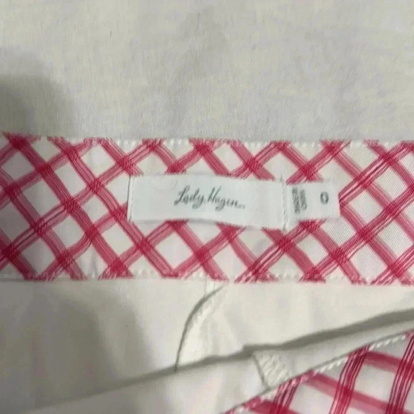 LADY HAGEN Sz 0 Pink & White Golf Skort/Skirt Front & Back Pockets Side Zip Cute - Picture 4 of 7
